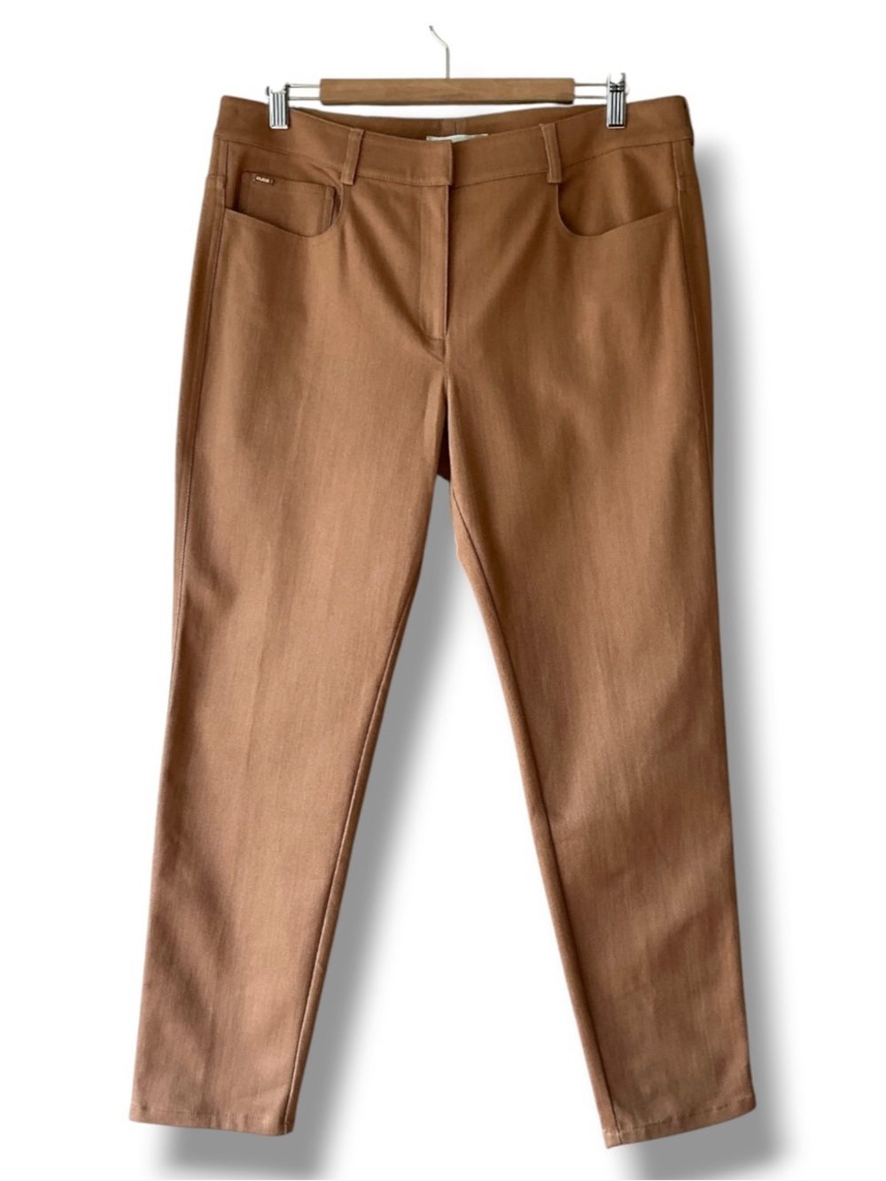 St. John Emma Straight Leg Ankle Pants in Caramel Size 12 NWT